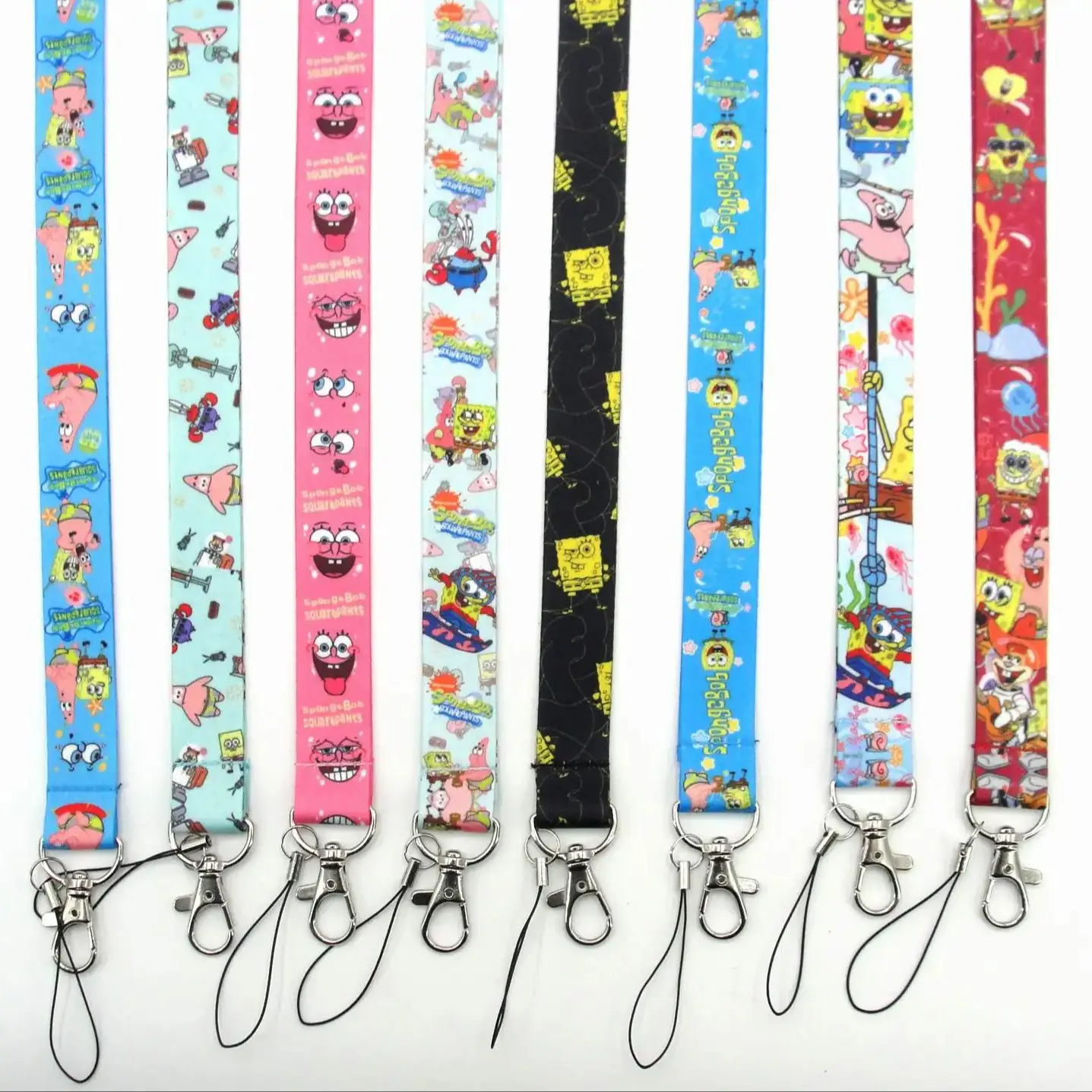 Wholesale POP MART SpongeBob Key Lanyard ID Badge Holders Animal Phone Neck Straps with Keyring Phone Accessories H1