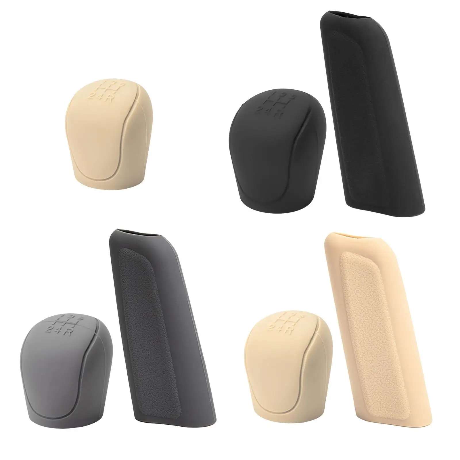 Auto Gear Shift Knob Cover Replace Silicone Protective Dustproof Protector Handbrake Grip Cover Hand Brake Sleeve