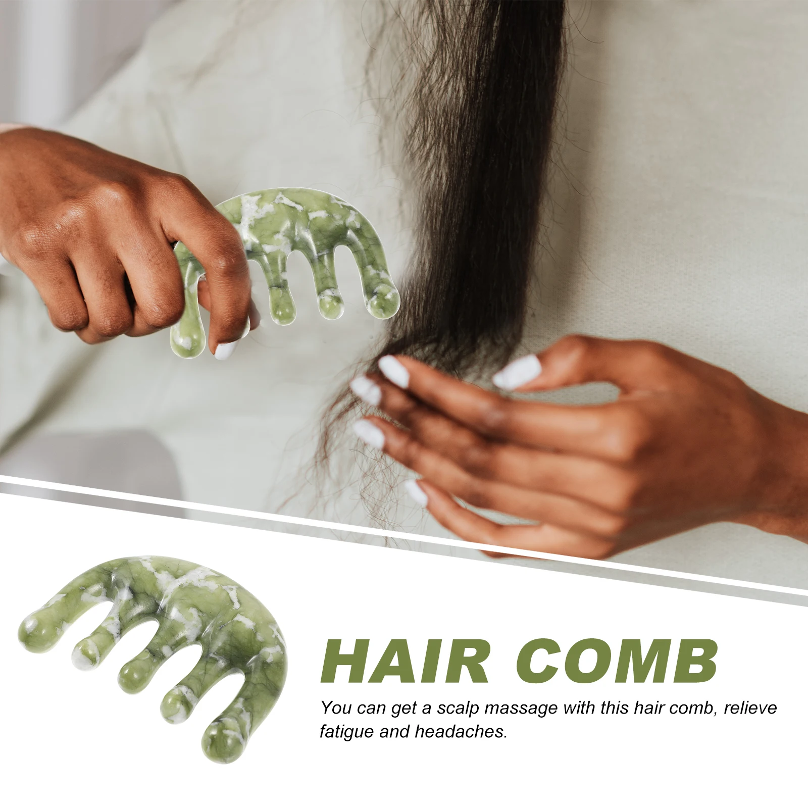 

Jade Comb Women Hair Scalp Massage Small Pc Home Styling Detangle Straight Fine Travel Wide Tooth Combs