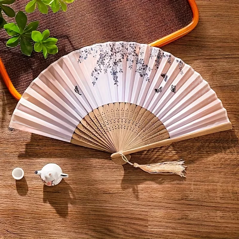Personalized Custom Logo Text, Laser-Engraved Names and Dates, Suitable for Wedding Occasions, Summer Folding Fans, Chinese Style Hanfu Cheongsam, Women's and Children's Dance Fans, Portable Folding Small Bamboo Fans, Elegant Folding Hand Fans with Tassels, Chinese-Style Handheld Fans, Party Gift Items, Hand Fans, Women's Graduation Gifts, and Home Decoration Accessories