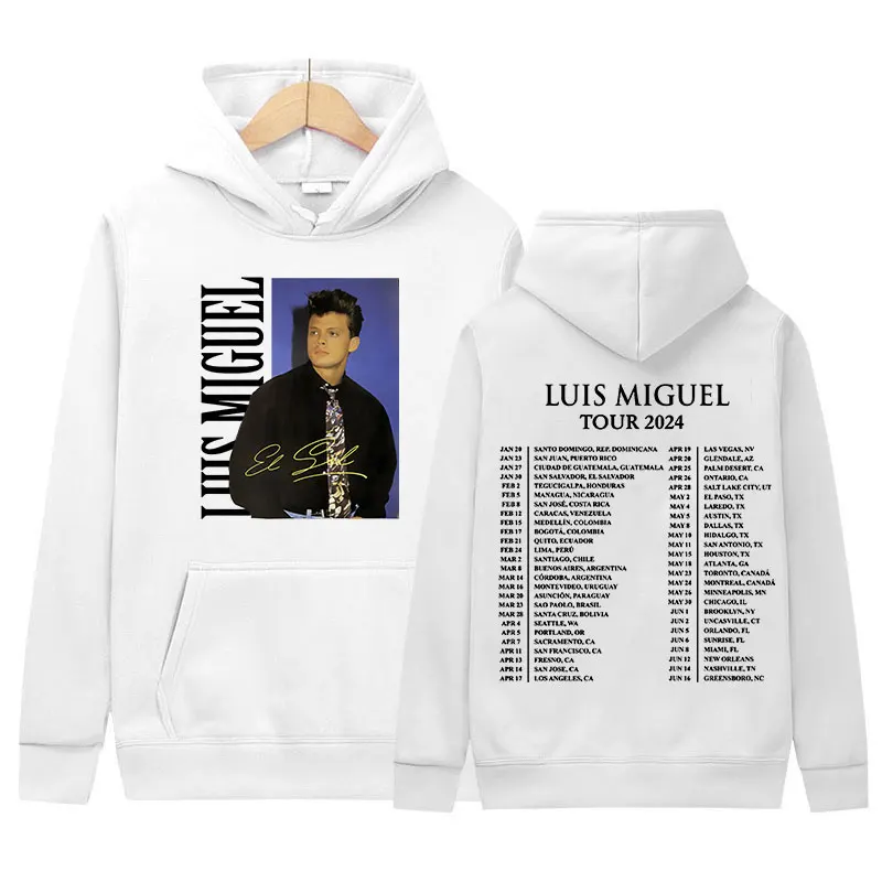 Singer Luis Miguel Tour 2024 New Hoodie Men Vintage Gothic Pullover Sweatshirt Unisex Hip Hop Fashion Oversized Hoody Streetwear