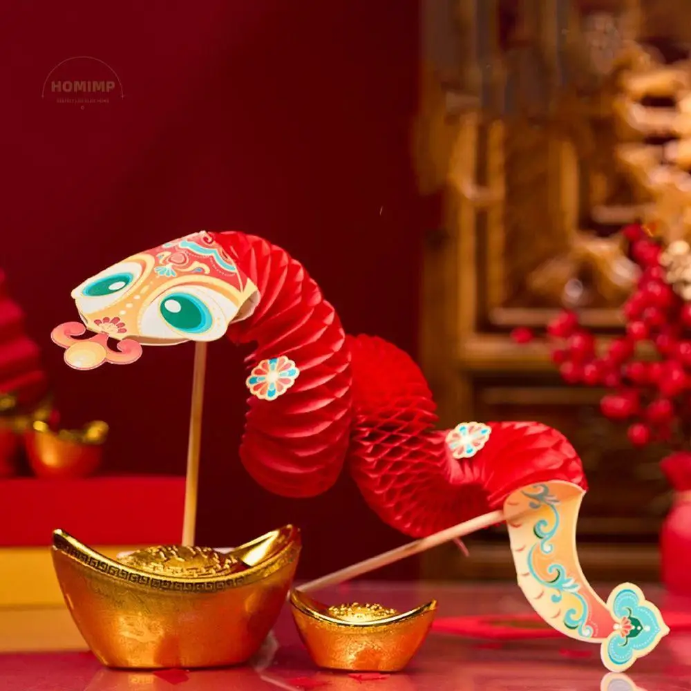 

Traditional Chinese New Year Snake Garland Cartoon Paper 2025 Snake Year Pull Flower Blessing Handheld Snake Hanging Decorative