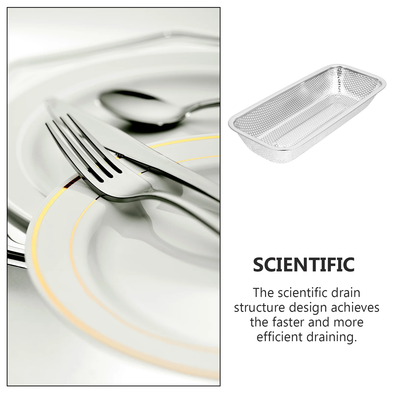 

Stainless Steel Tableware Drain Basket Kitchen Storage Practical Efficient Draining Fruit Vegetable Container Strainer