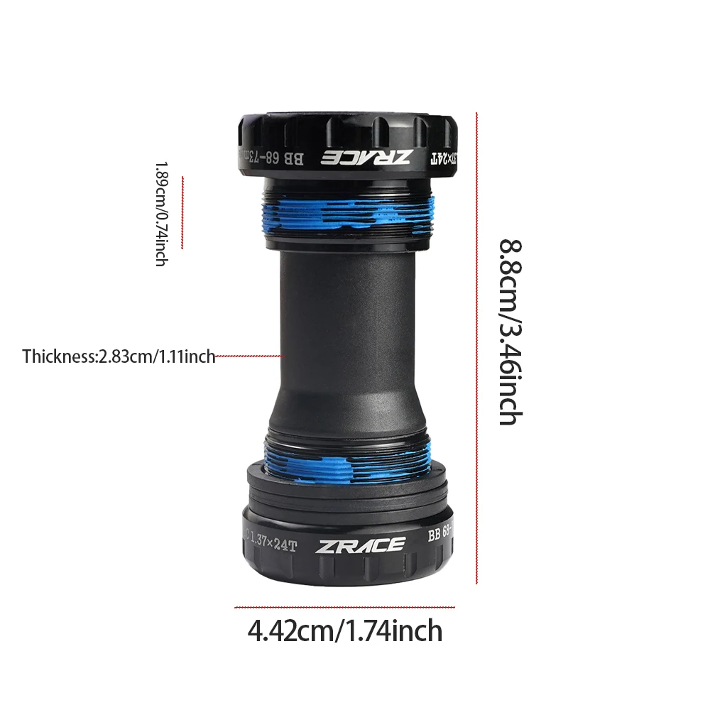 ZRACE BSA 24 mm Tretlager Aluminium CNC, BB51 / BB52 / BB70 – Detail 1