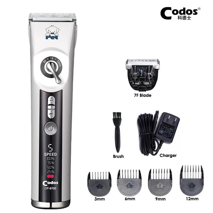 Codos CP9700 Dog Hair Clipper Rechargeable Pet Trimmer 5 Speeds Dog Clippers Electrical Cat Grooming Shaver Haircut Machine