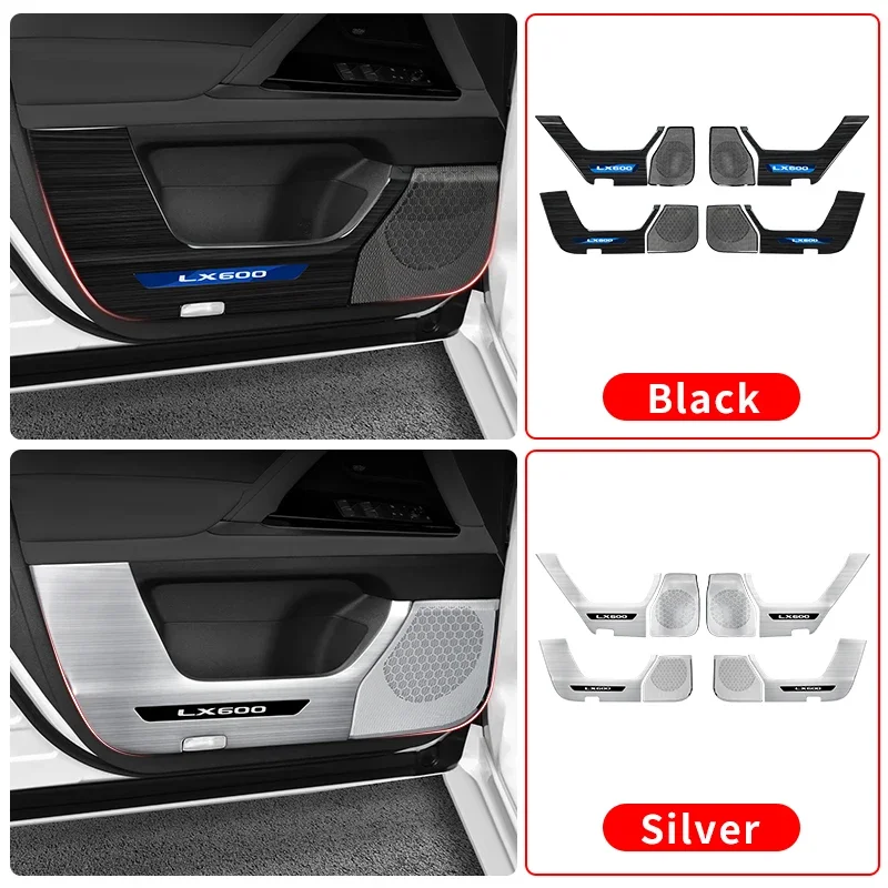 For Toyota Lexus 700 600 LX600 LX700 2022-2026 2025 Car Door Kick Plate Brushed Stainless Steel Protection Interior Accessories
