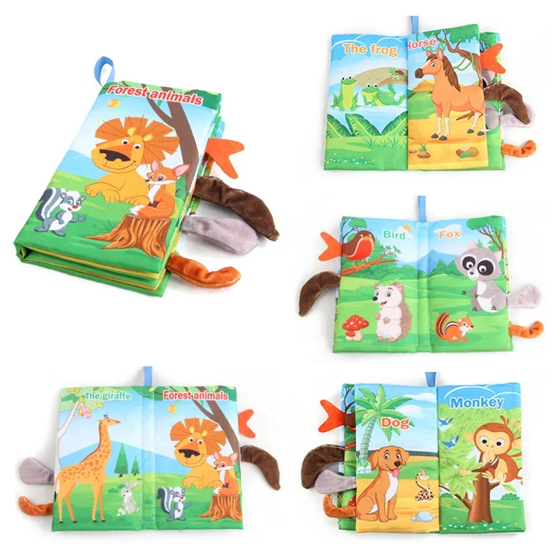 Baby Early Learning Toy Tail Cloth Book Puzzle Parent-child Interactive Sound Paper Infants Activity Toys for Babies