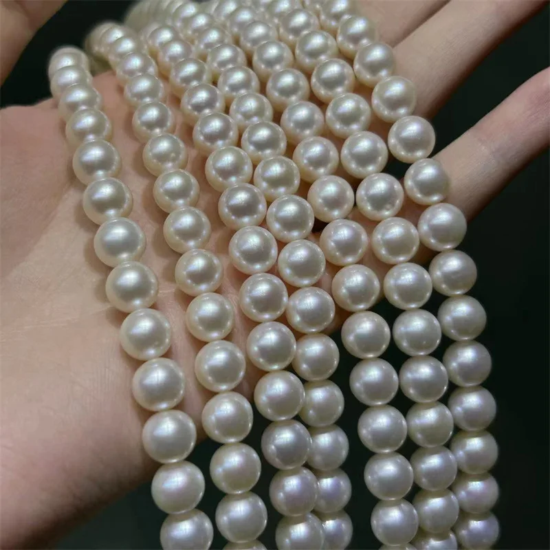 

Sturdy Popular 7-8mm Seawater 100in Long White Real Natural Pearl Necklace Good Quality Hand Knotted Aaaa++ Genuine Round