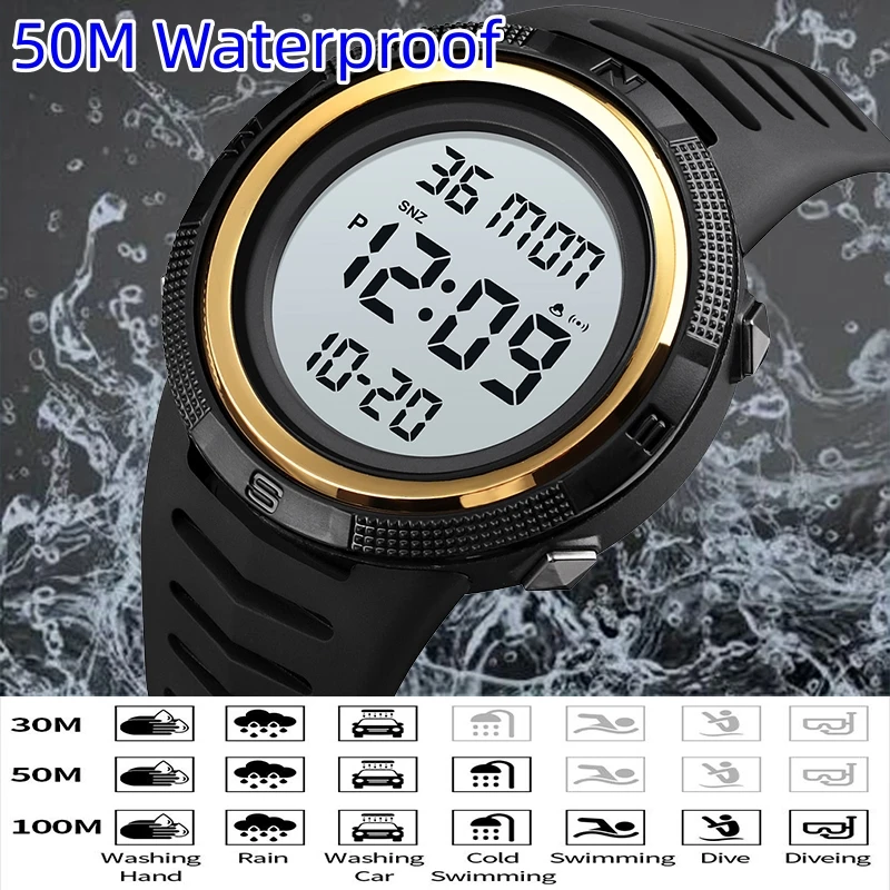 SKMEI Outdoor Sports Watches Men Waterproof Alarm Chrono Digital LED Electronic Student Male Military Wristwatches Reloj Relogio