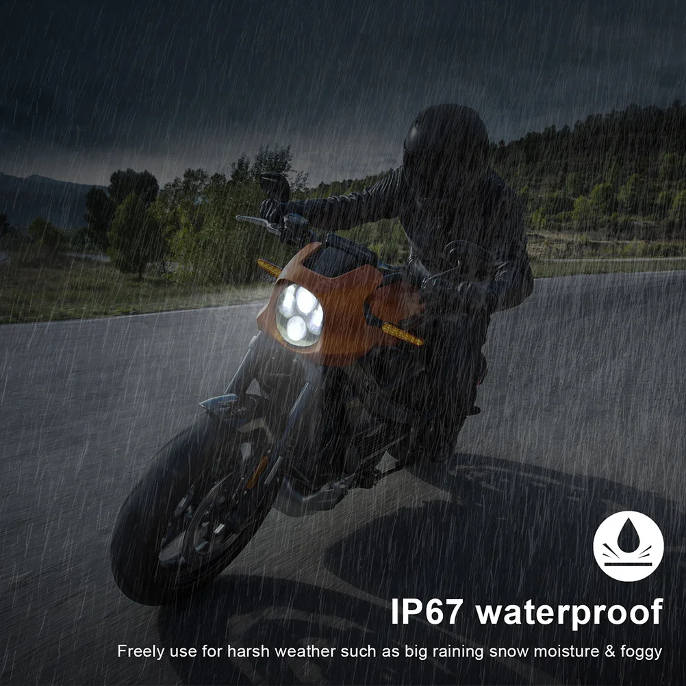 

Motorcycle LED Headlight 5.75 Inch 6 Lamp Beads Round Angel Eye IP67 Waterproof Durable Bright Safe Night Driving