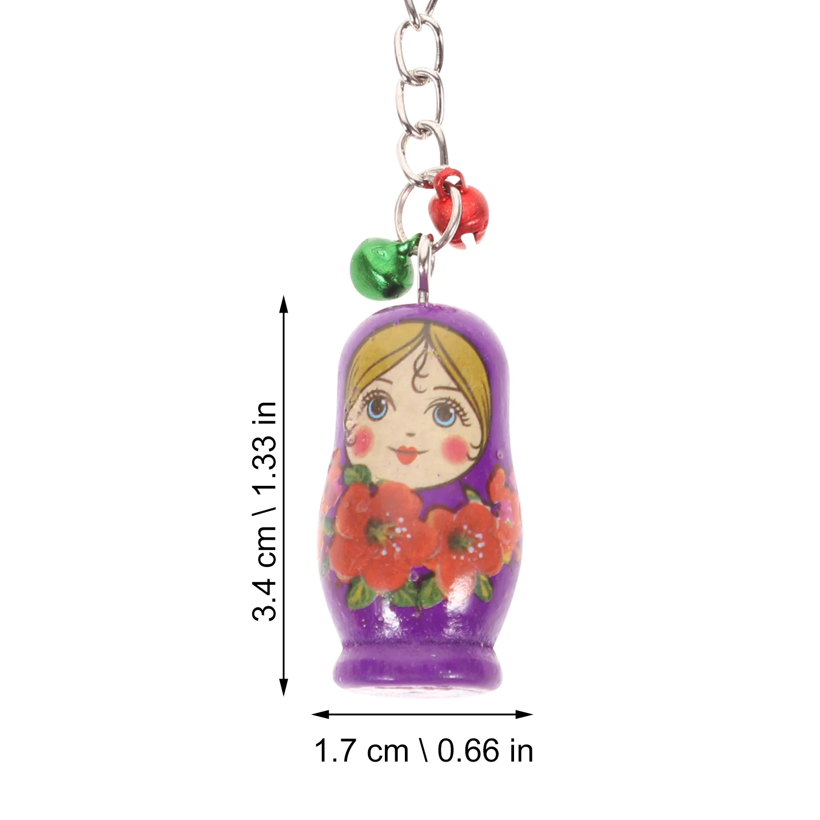 12 PCS Keychain Matryoshka Chains Toy Russian Dolls Rings Baby Toys Wooden Wallet