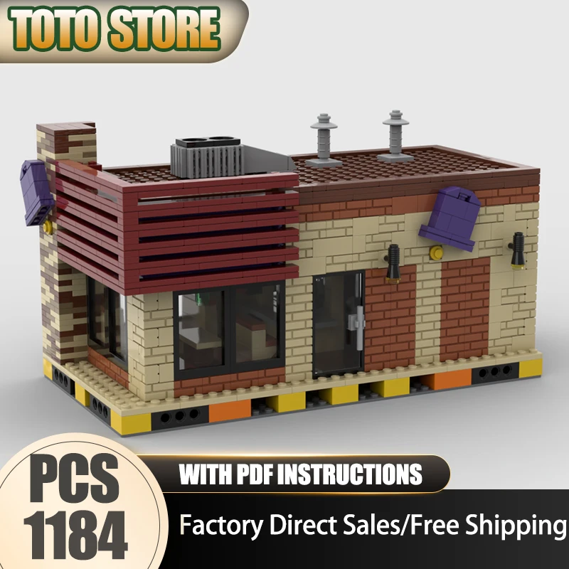 

Модель городской улицы, конструктор MOC, модель Taco Bell, технологичные кирпичики, игрушка для самостоятельной сборки, подарки на праздники