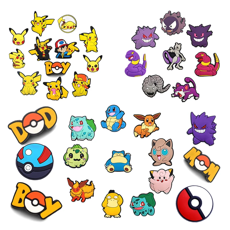 

NEW MINISO Pokemon Shoe Charms 1pcs pvc Garden Shoe Accessories Buckle Fit Clogs Decaration Sandals Decorate Men Women Gift