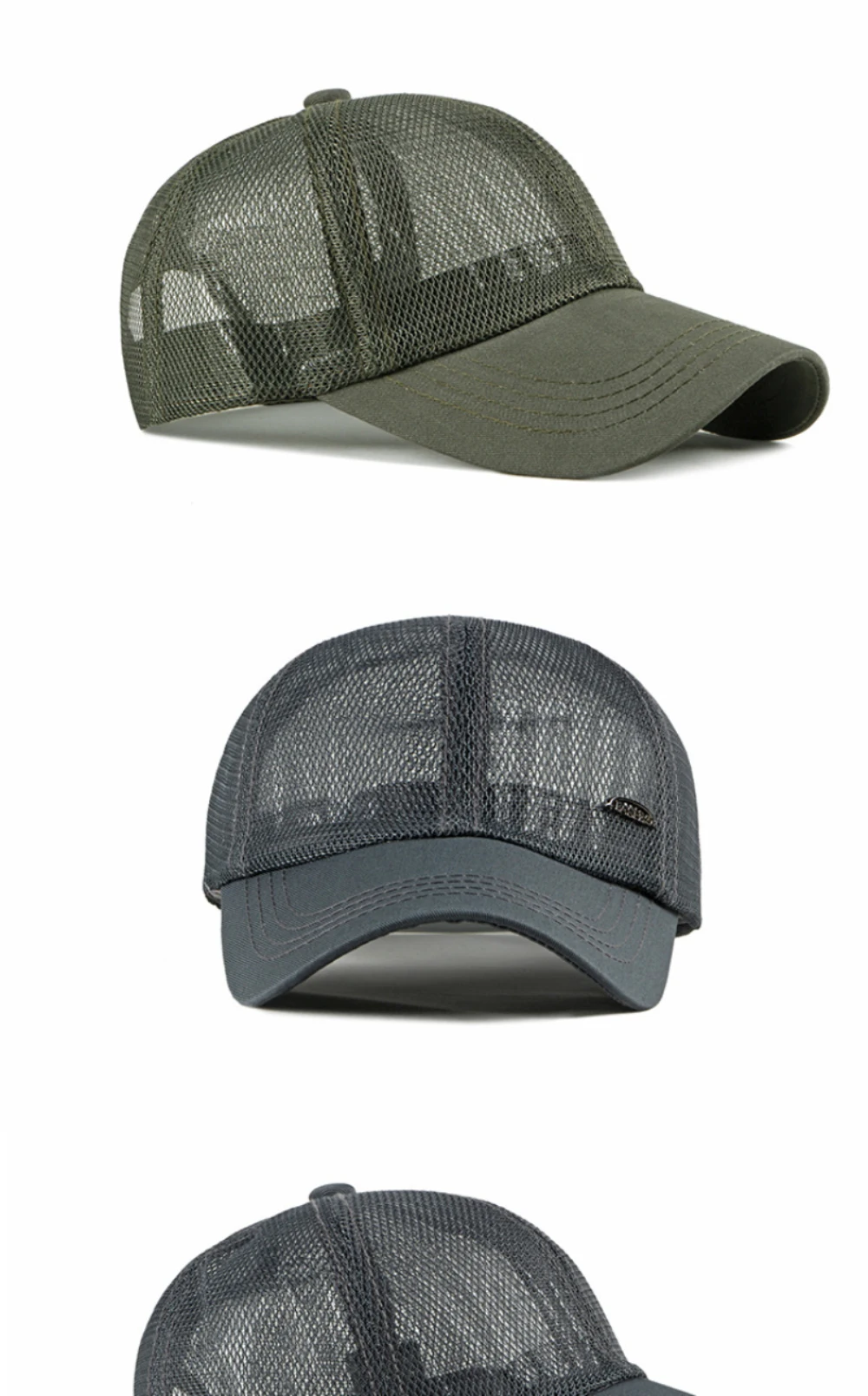 HT4757 Baseballkappe Frühling Sommer Sonnenkappen für Männer Frauen Atmungsaktive Trucker Mesh-Kappe Unisex Verstellbare 6-Panel Baseballmütze – Detail 6