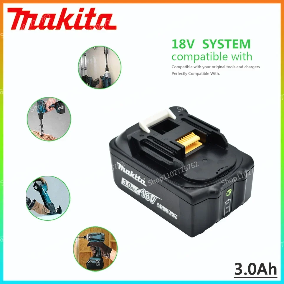 

Makita Original 18V 3000mAh Lithium ion Rechargeable Battery 18v drill Replacement Batteries BL1860 BL1830 BL1850 BL1860B