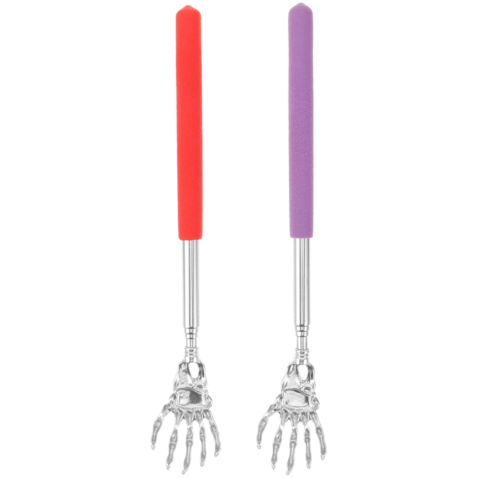 

2pcs Stainless Steel Scratchers Portable Extendable Telescopic Claw Design Metal Back Massager For Adults Relief Itch Portable