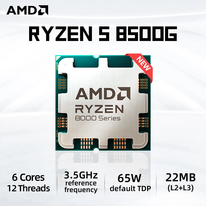 New! AMD Ryzen 5 8500G R5 8500G 6-Core 3.8 GHz Socket AM5 65W AMD Radeon 740M Processor - 100-000000931