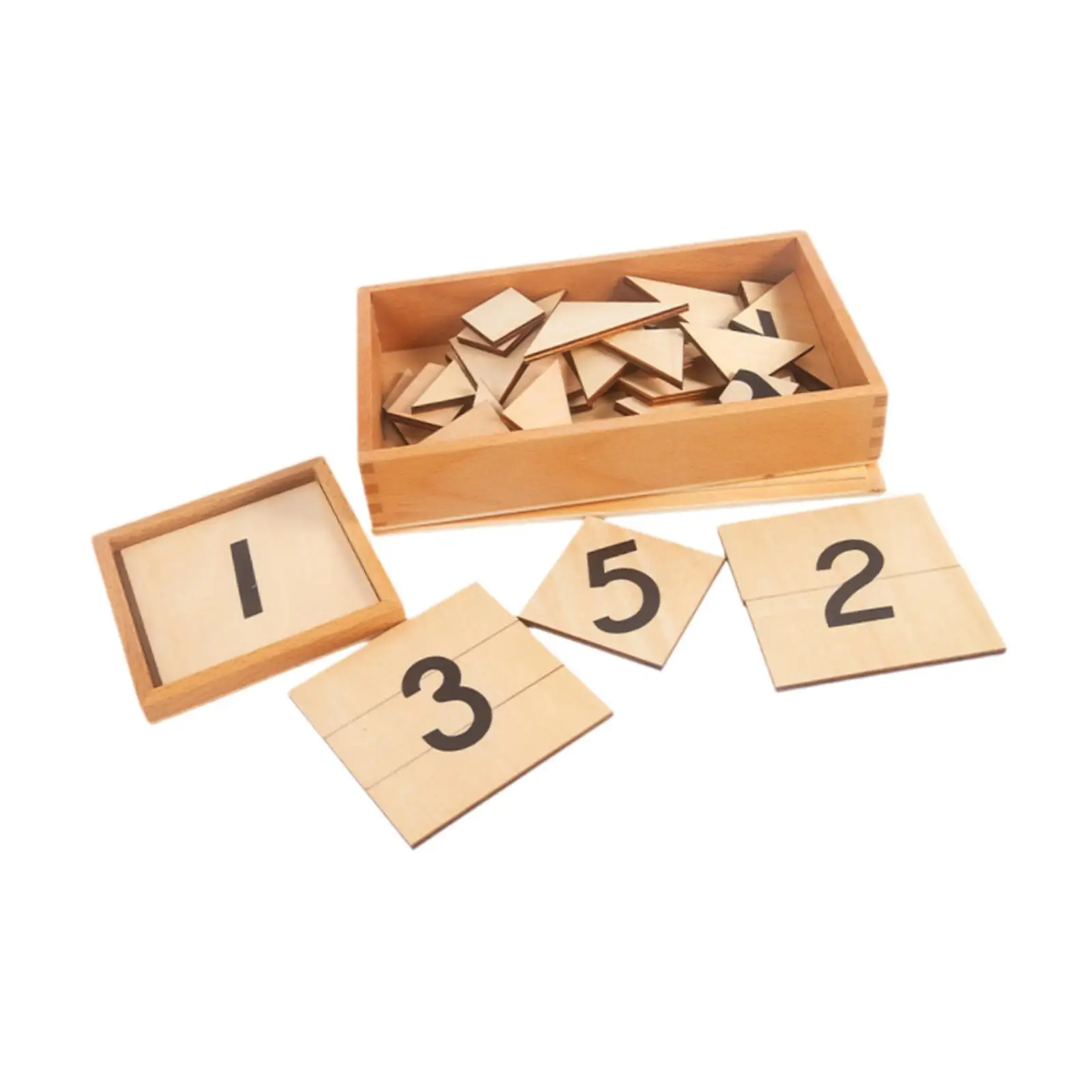 Wooden Numeral Cards Fine Motor Skill Shape Matching Development Math Puzzle for Preschool Kids Travel Boy Girl Party Favor