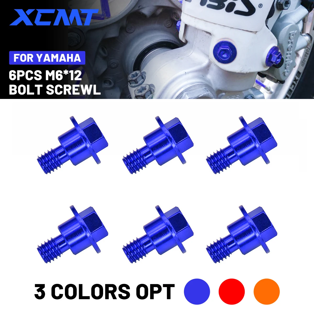 6PCS M6x12 Front Fork Guard Bolt Screw For Yamaha YZ65 YZ125 YZ250 YZ250F YZ450F YZ125X YZ250X YZ250FX YZ450FX WR250F WR450F