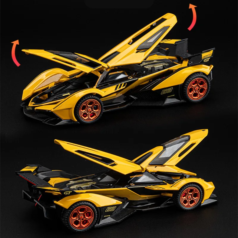 1:32 V12 Vision GT Gran Turismo Alloy Concept Sports Car Model Diecasts Racing Car Vehicles Model Sound and Light Kids Toys Gift