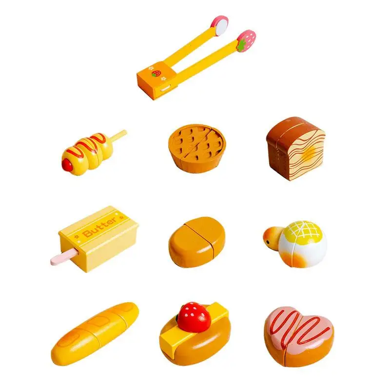 

Wooden Food Cutting Toys Wooden Food Toys Pretend Cutting Bread Toy Kitchen Cutting Bread And Cake Toys Gift For Boys Girls