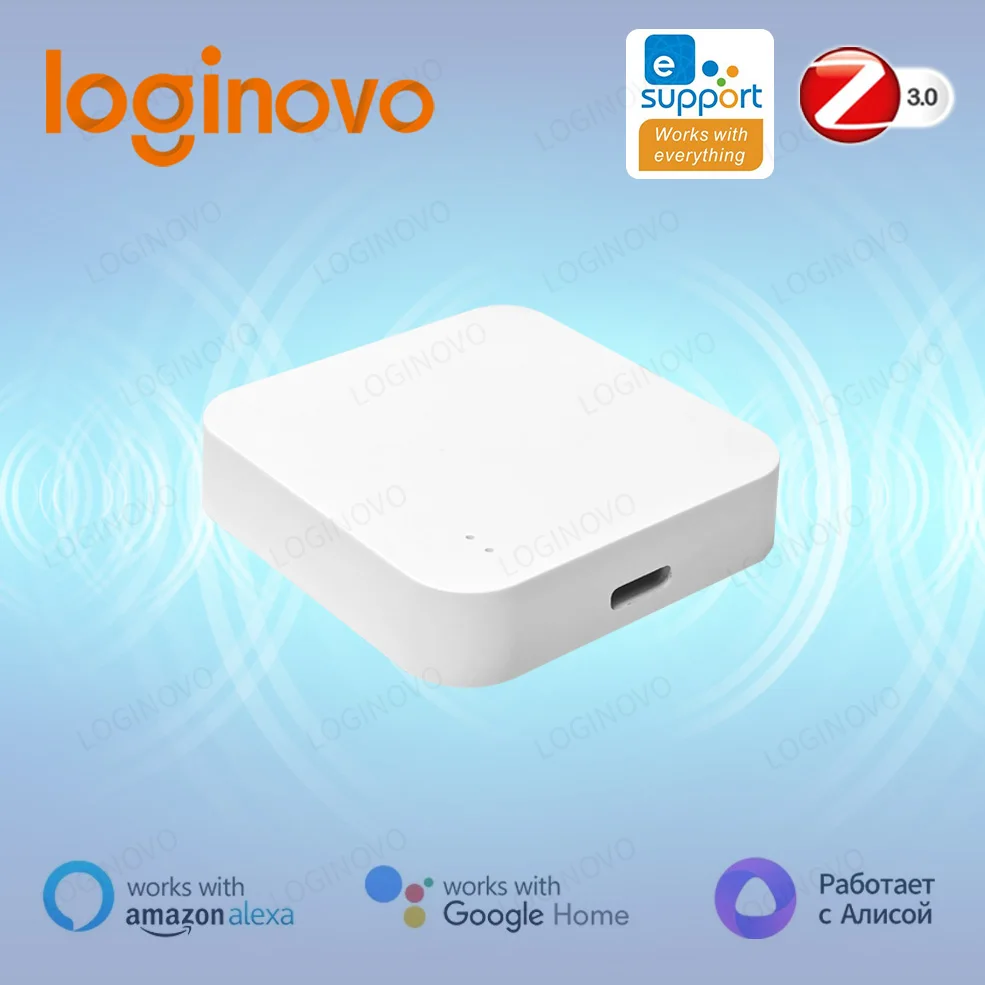 

Loginovo Zigbee 3.0 Gateway Hub Smart Home Wireless Bridge Ewelink APP Remote Control Automation Device Works with Alexa Google