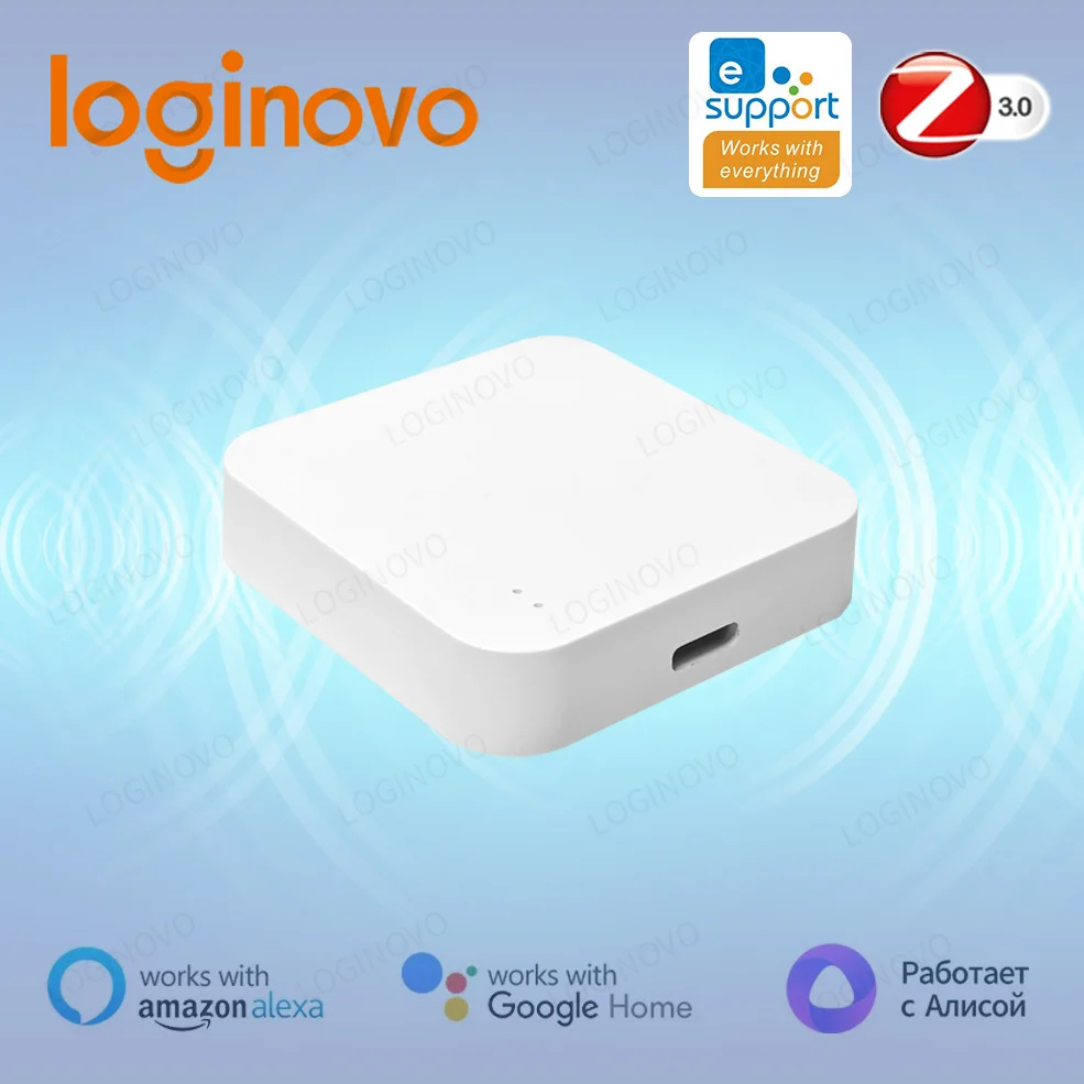 Loginovo Zigbee 3.0 Gateway Hub Smart Home Wireless Bridge Ewelink APP Remote Control Automation Device Works with Alexa Google