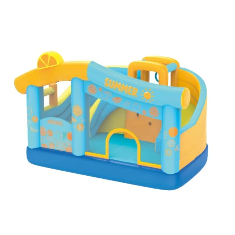 

ah-Custom Durable Oxford Inflatable Bungee Jumping Trampoline Kids Amusement Inflatable Castle with Slide！