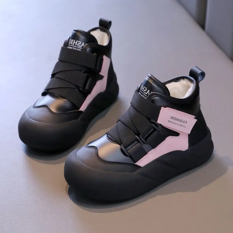 

Зимние зимние ботинки для мальчиков, непромокаемая детская уличная обувь на флисовой подкладке, нескользящие детские хлопковые ботинки для холодной погоды