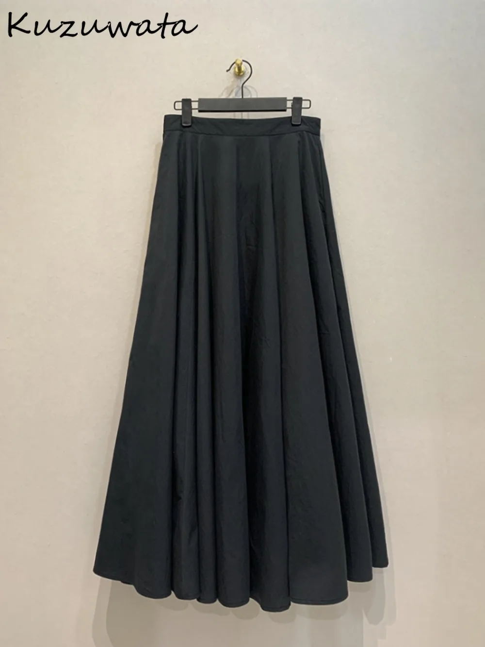 

Kuzuwata A-line High Waist Loose Vintage Skirt Slim Fit Big Swing Elegant All-match Faldas Japan New Moda Mid-length Mujer Falda