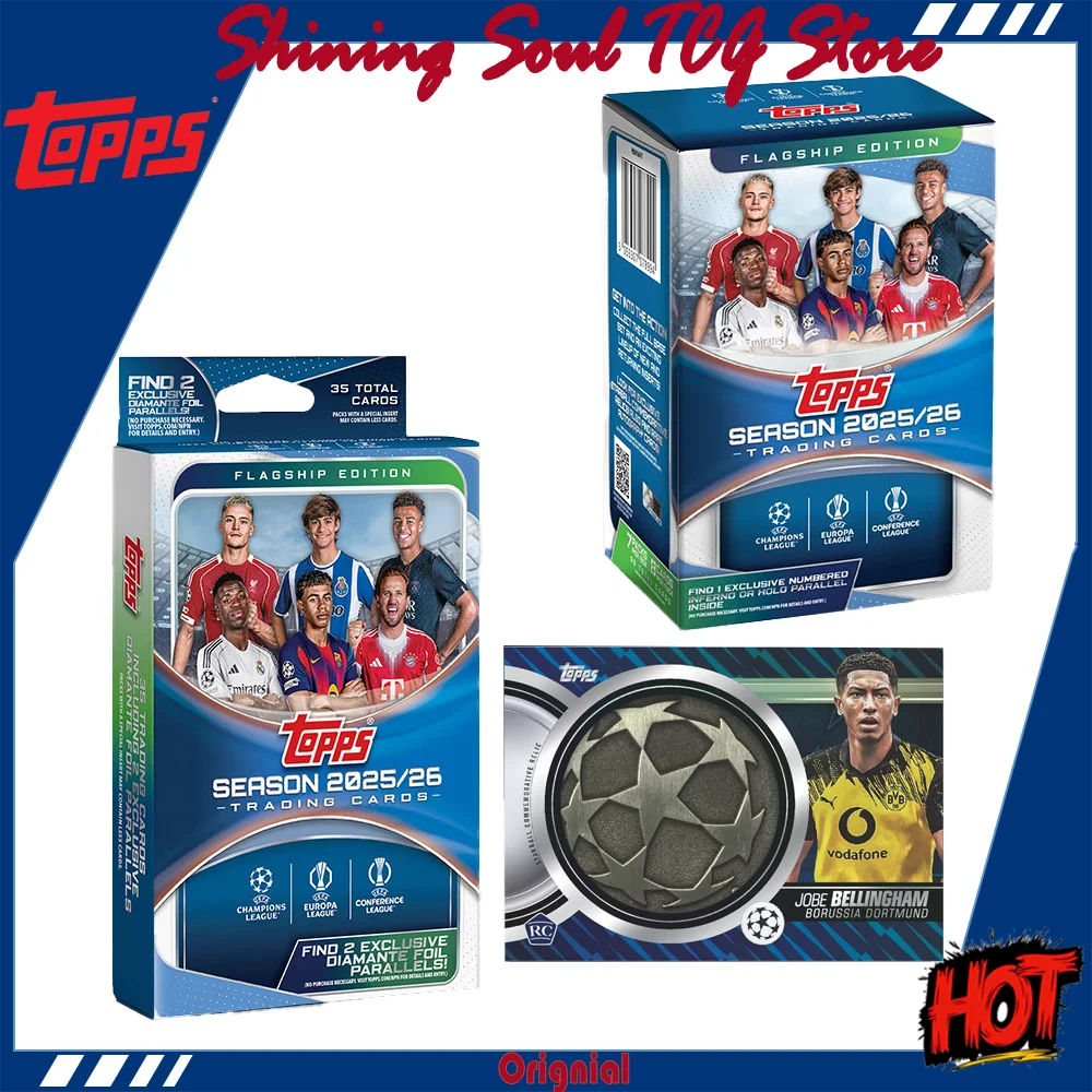 Tarjeta Coleccionable de Bellingham de la Serie Topps Flagship UCC de la UEFA Club Competitions, Temporada 2025-26, Original