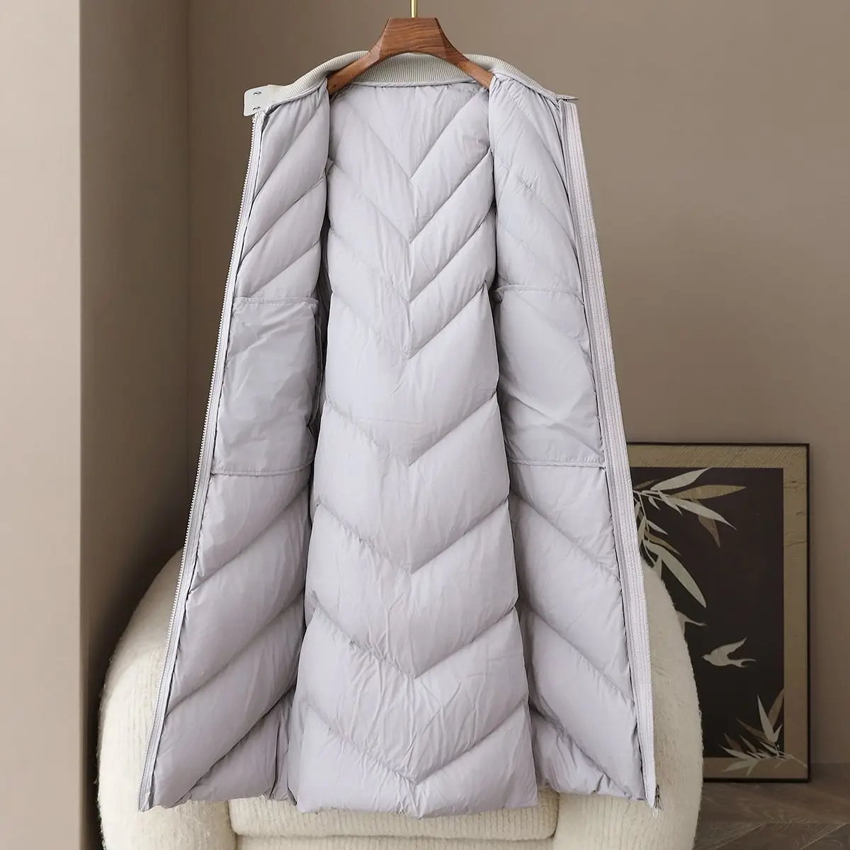 2025 겨울 신상 여성 다운 자켓 출퇴근 방풍 후드 슬리밍 구스 다운 코트