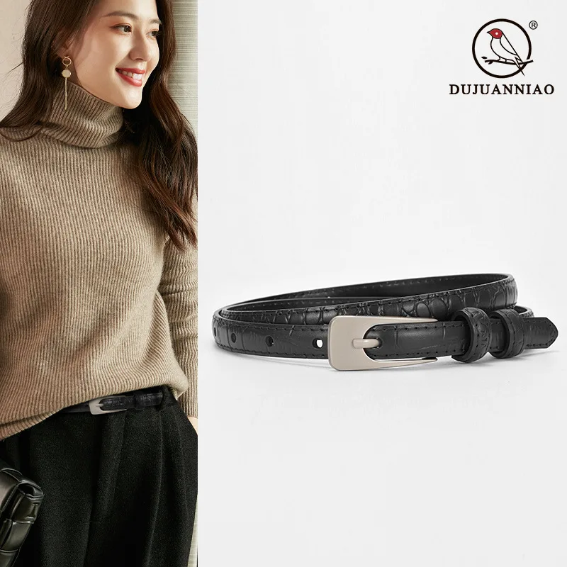 Ceinture fine pour femme avec motif de boucle à aiguille, robe décorative, jeans, design simple et à la mode, nouveau