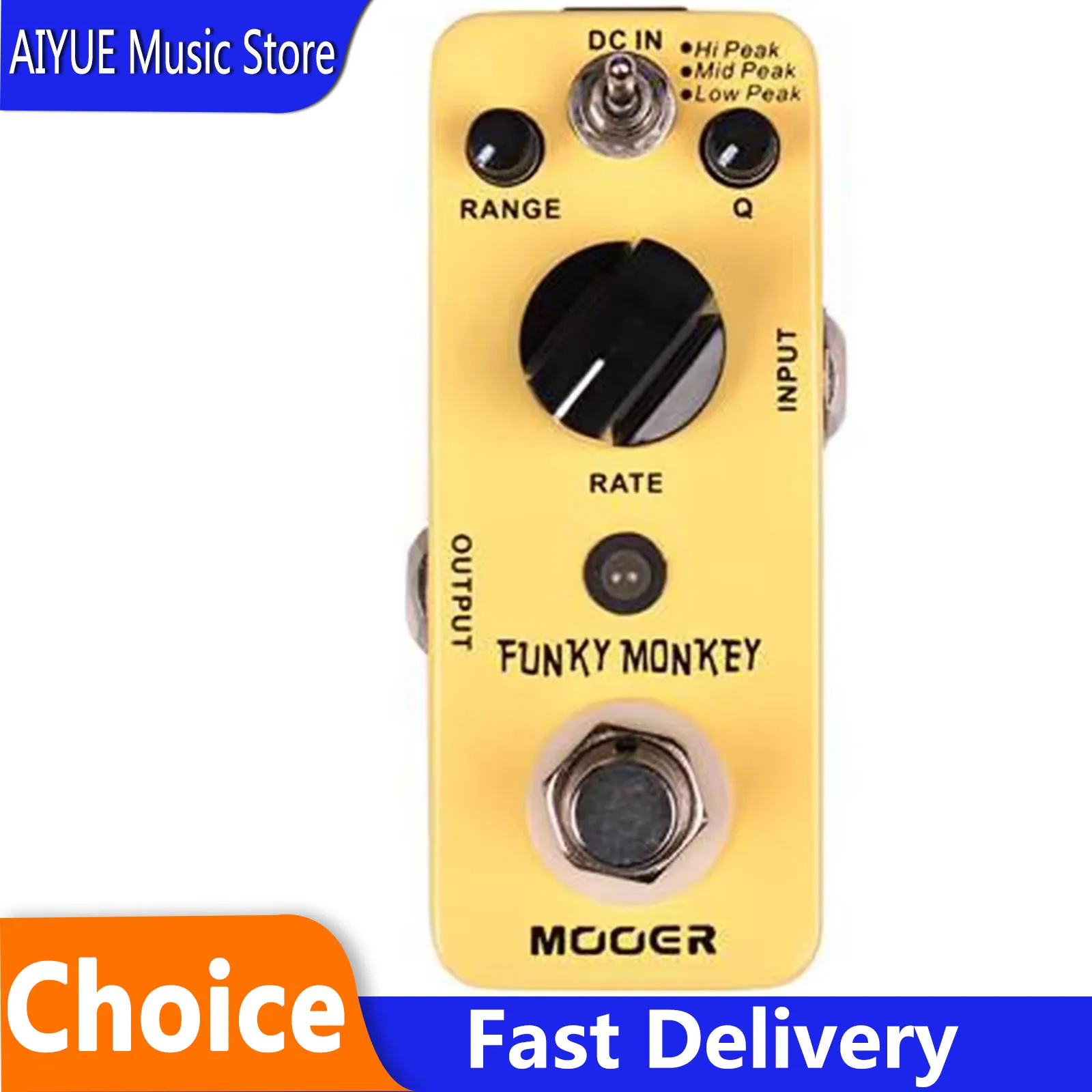 

MOOER Funky Monkey Guitar Effect Pedal Auto Wah Effect 3 Modes Hi Mid Low Peak Pedal True Bypass Electric Guitar Accessory