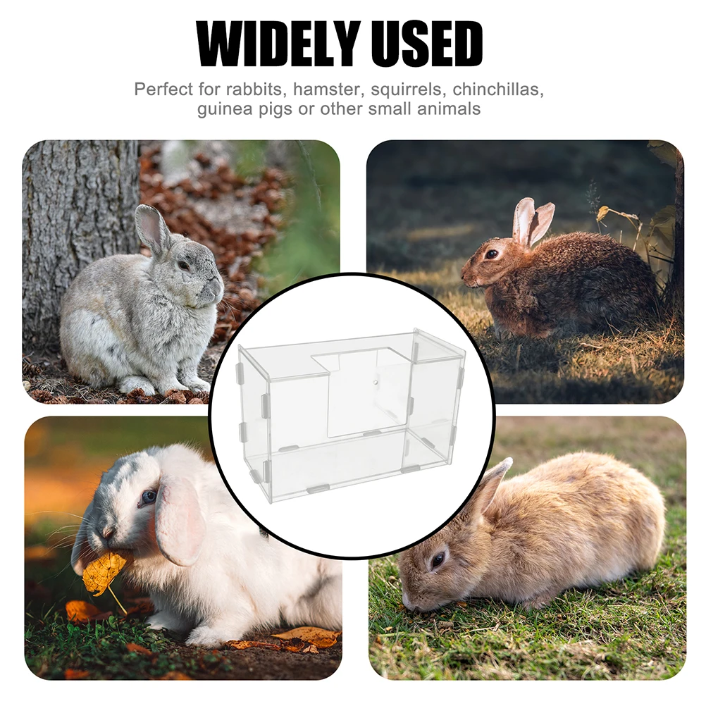 

2 Pcs Rabbit Feeder Acrylic Hay Rack Large Capacity Easy Clean Smooth Surface Guinea Pig Pet Supplies Container