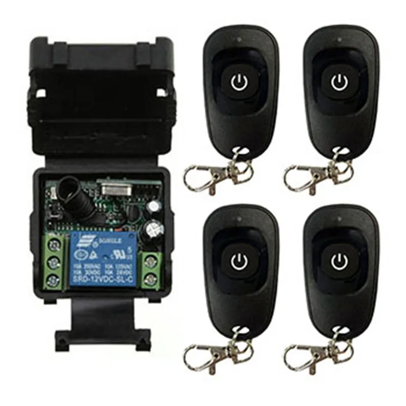 Hot DC12V 24V 1CH 1 CH Wireless Remote Control Switch 10A relay Receiver Module RF Transmitter with 315/433 Mhz Remote Controls