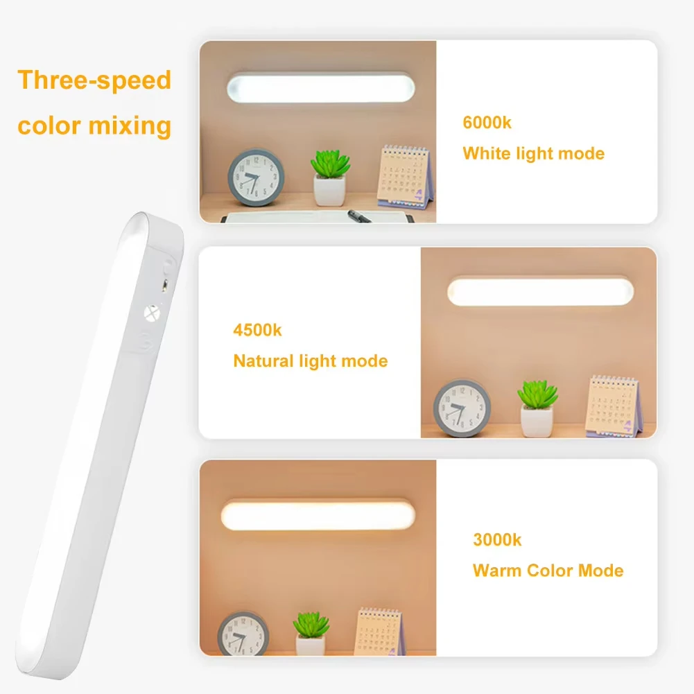 USB Rechargeable Magnetic LED Desk Lamp Adjustable Brightness Dimmable Portable Table Lamp for Office Study Bedroom Computer Use