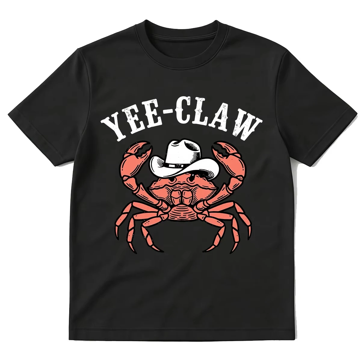 Cowboy Crab Yee-Claw Funny Country Western Graphic T-shirts Mens Fashion Cotton T-shirt Harajuku Short Sleeve Oversized T Shirts