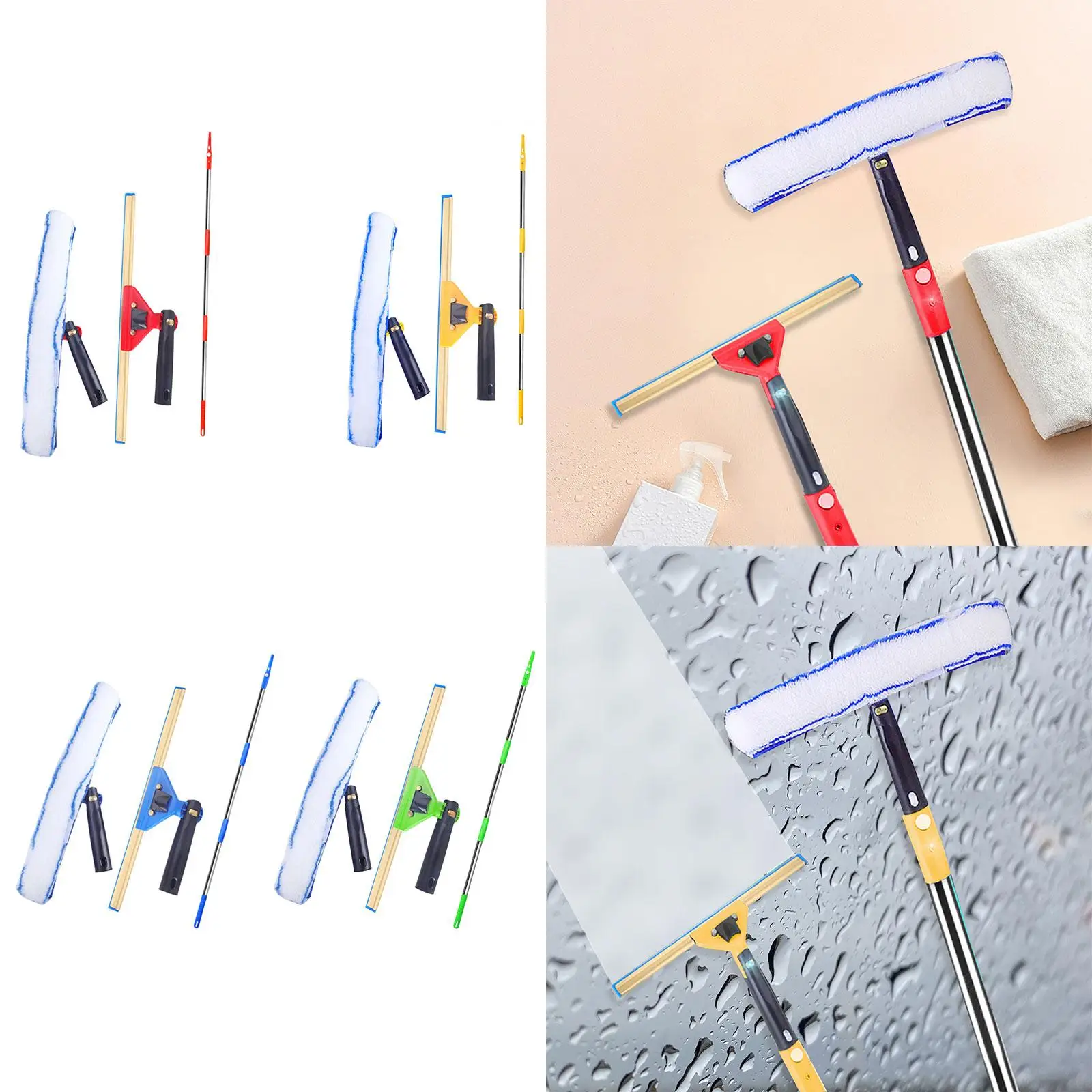 

3 Pieces Glass Cleaning Scraper Set Car Window Cleaner for Garden Car Shower