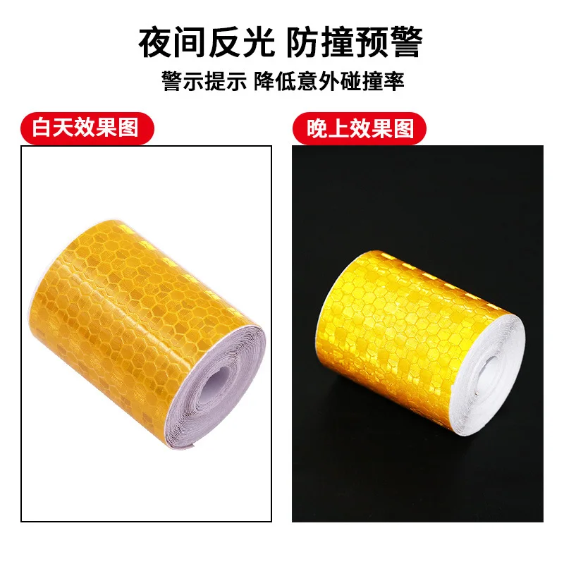 100cmx5cm Car Reflective Tape Sticker Safety Mark Waterproof Warning Tape Strip Reflector Protective Sticker Reflective Film