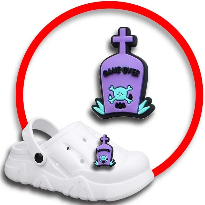 Sepatu Halloween Charms untuk sandal Crocs wanita bakiak pin sepatu Dekorasi Aksesori Pria lencana anak laki-laki anak perempuan Aksesori sepatu