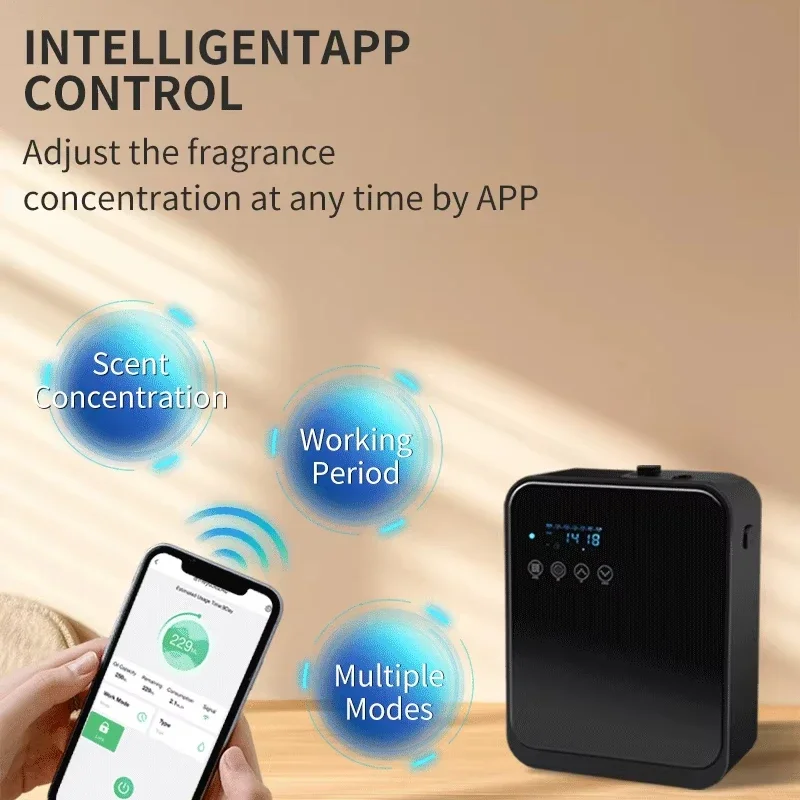 Máquina aromática de escritorio de 250ml, máquina difusora de aroma de aceite esencial para el hogar y Hotel con Control por aplicación Bluetooth inteligente