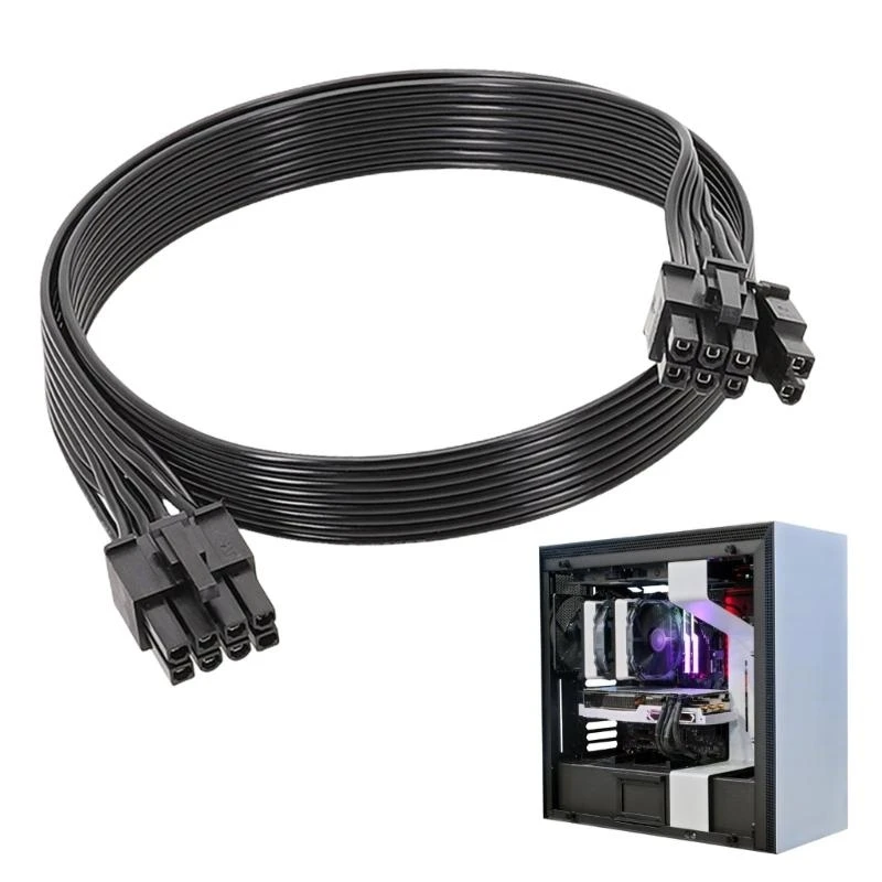 柔軟な50cm 8pinから6+2ピンPCIe GPU電源ケーブルモジュラーパワーユニット