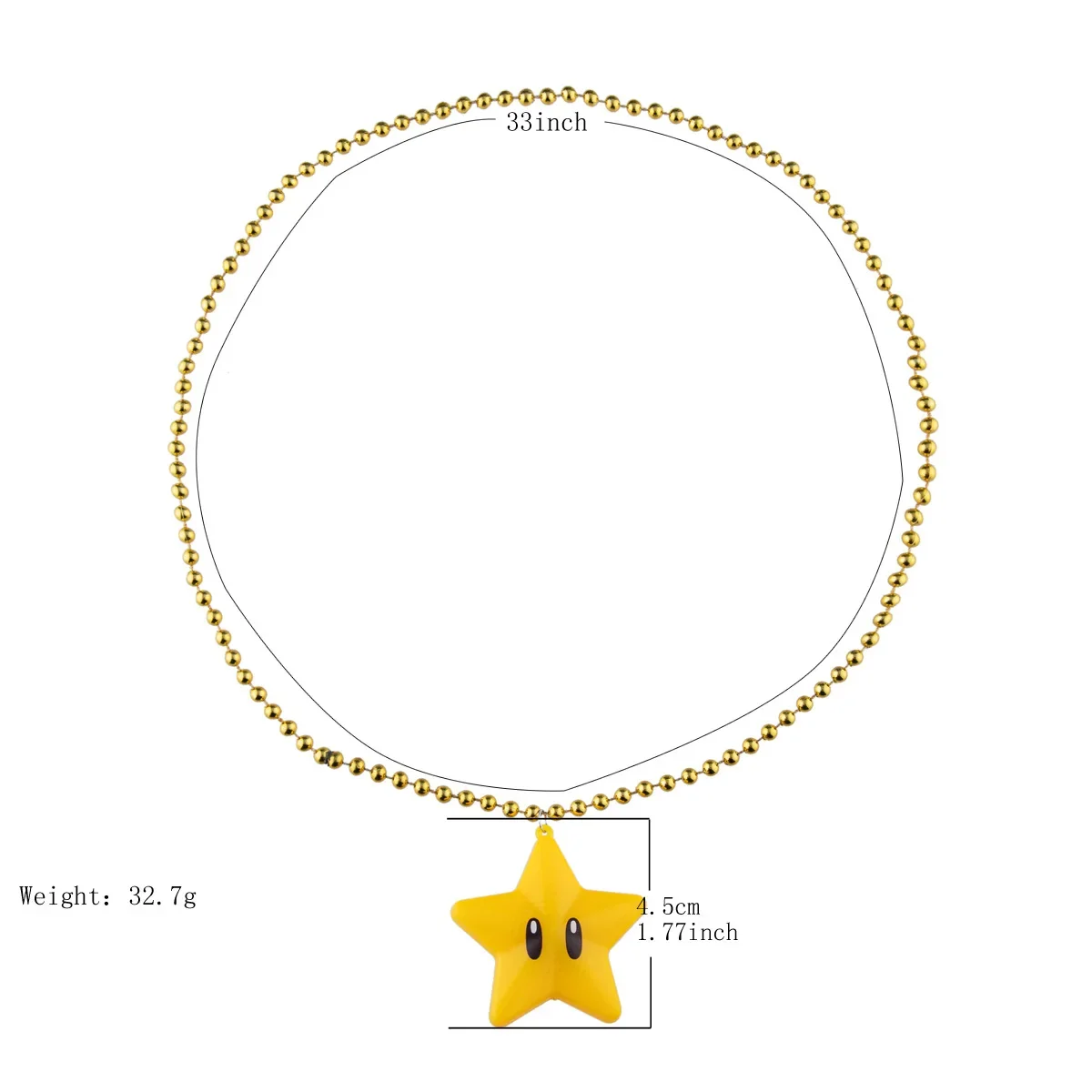 ライトアップスターネックレス 光るペンダント ビーズチェーン付き LEDライトアップジュエリー パーティー レイブ フェスティバル 子供 女性 ギフト