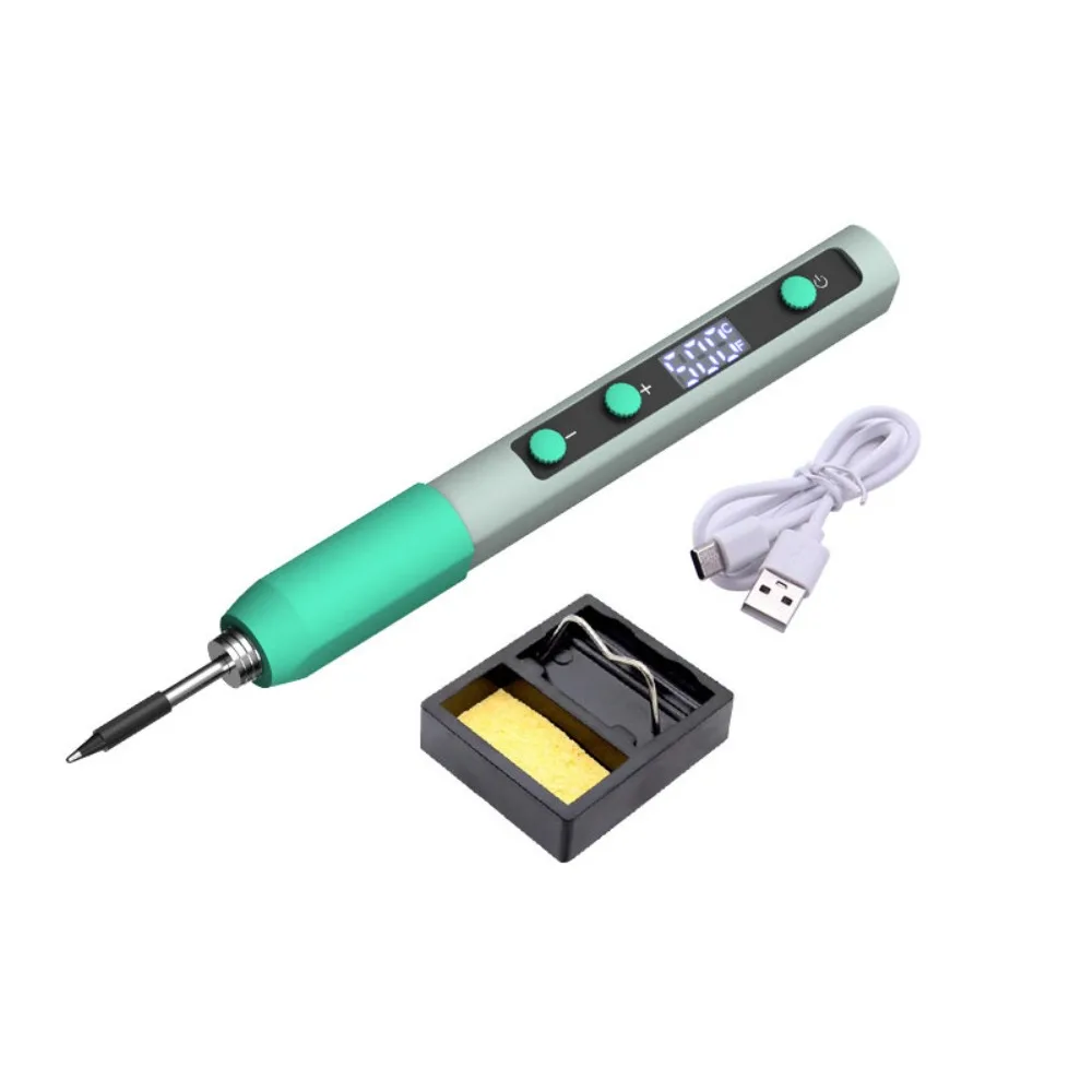 Adjustable Temperature USB Soldering Iron Speed Heating Digital Display Electric Iron Solder Type-c Charging 12W