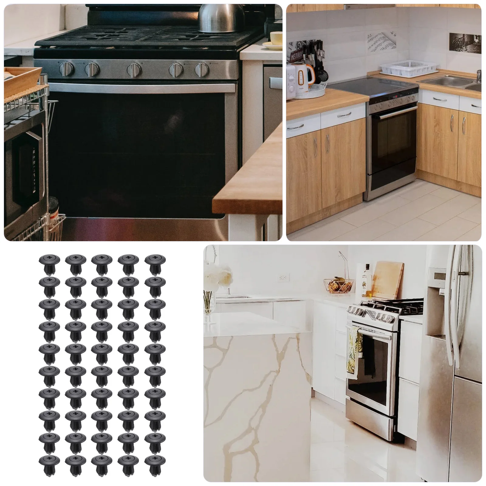 

100pcs Dishwasher Kick Panel Fixing Clip Retainer Trim Body Push Pin Rivet Bumper Fastener Engine Cover Car Trunk Access Panel