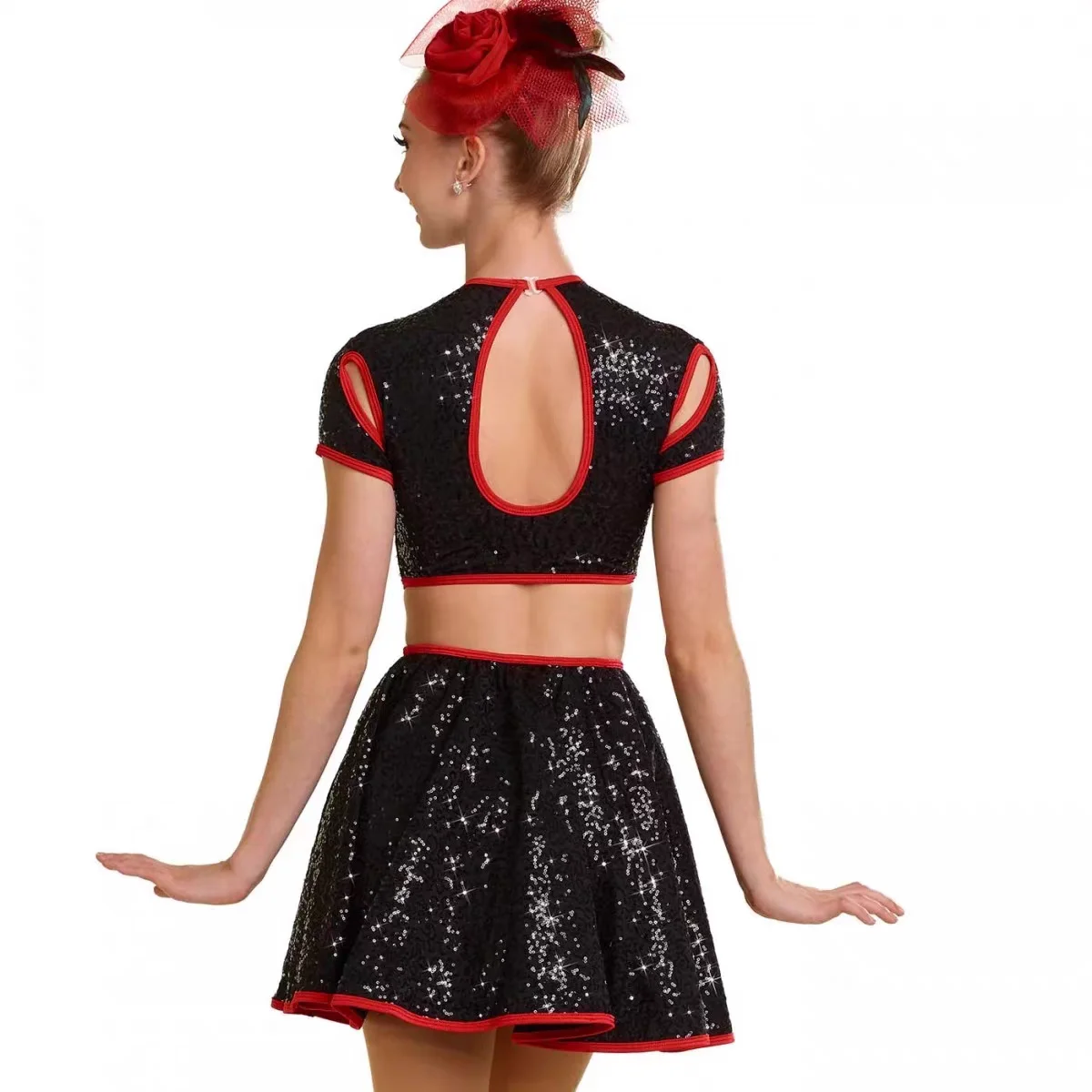 

1962, профессиональные костюмы для джазовых латинских танцев по индивидуальному заказу, женская танцевальная одежда любого цвета, блестящая тренировочная юбка с пайетками