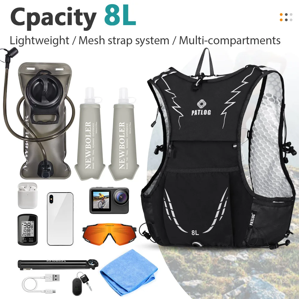 2026 New 8L Outdoor Trail Running Backpack Ultralight Women Men Run Race Hydration Vest Marathon Bike Bag for Marathon Hiking view 3