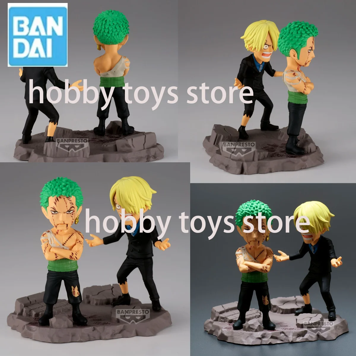 

Bandai Original WCF ONE PIECE Zoro Sanji Nothing Happened 8 Cm Anime Action Collection Ornament Gifts Doll Halloween Gift