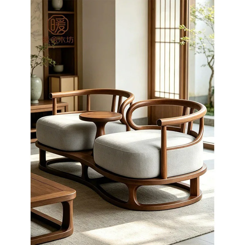 Song-style aesthetic solid wood sofa chair Chinese-style North American black walnut sofa new high-end Arhat bed leisure chair